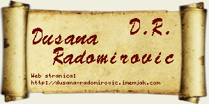 Dušana Radomirović vizit kartica